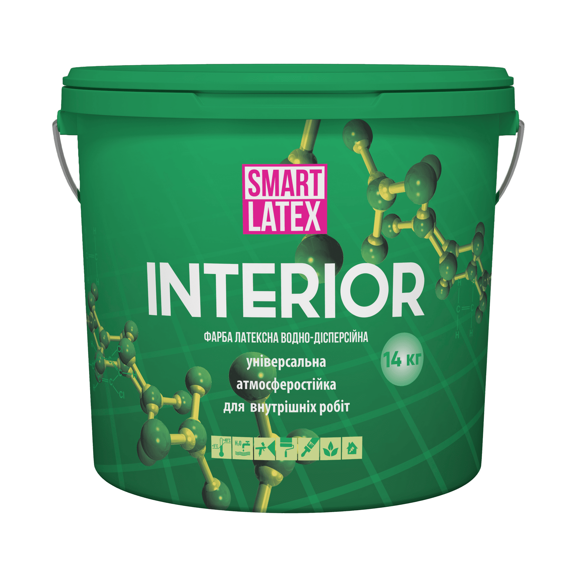 Фарба акрилова Smart Latex Interior, біла, 14 кг